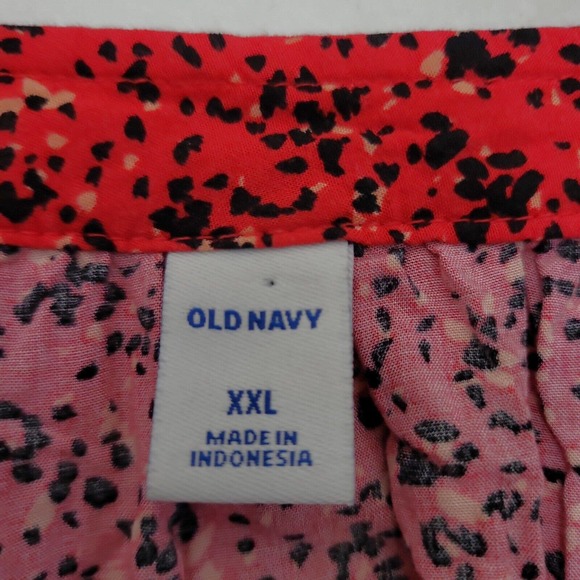 Old Navy Women's‎ 3/4 Button Red Floral Balloon Sleeve Lightweight Blouse XXL - Picture 8 of 9
